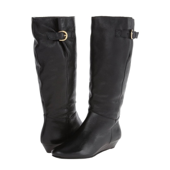 Steve Madden Women's Intyce Riding Boot Black Leather - Picture 1 of 10
